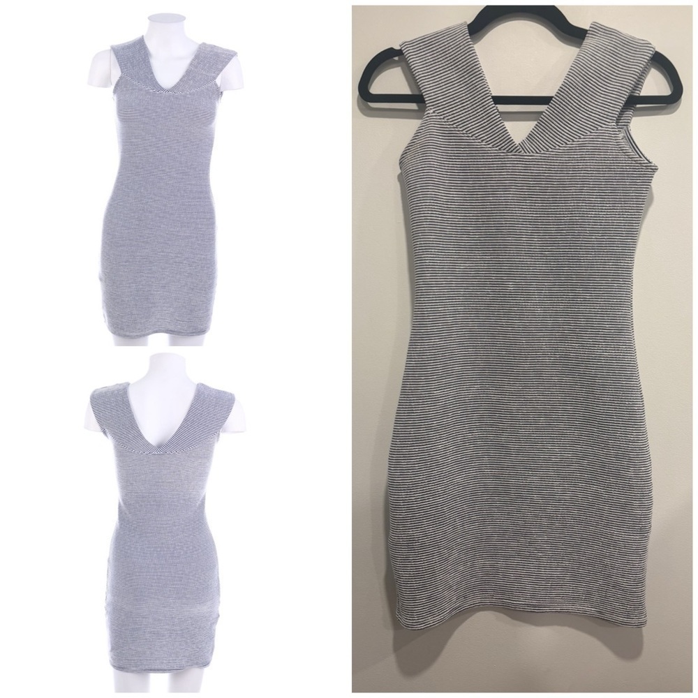 Mango Striped Sleeveless Bodycon Dress XS